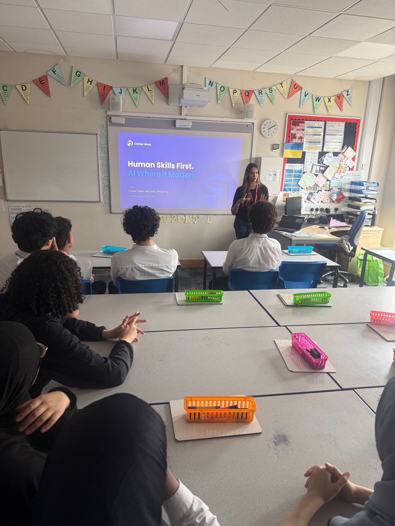 Mariam Sheikh leading a Career Geek workshop